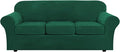 H.VERSAILTEX Modern Velvet Plush 4 Piece High Stretch Sofa Slipcover Sofa Cover by HVERSAILTEX