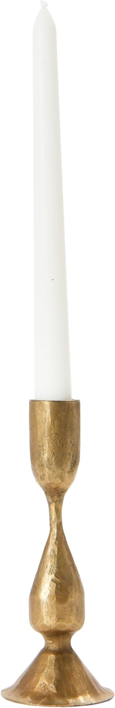 Creative Co-Op Round Hand-Forged Metal Taper Holder, Antique Brass Finish