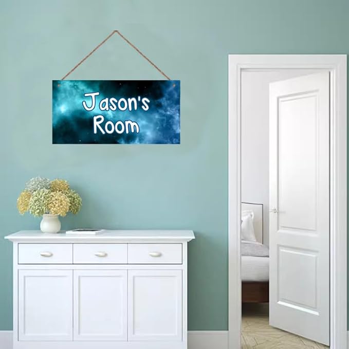 Personalized Sign Outer Space Room Décor Kds Room Decor, Universe Theme Little Man Cave Decor for Nursery, Blue Sky Nursery Decor for Toddler Baby Boys Bedroom