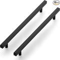 Ravinte Cabinet Handles 15 Pack - 10 Inch Matte Black Square Pulls, Kitchen Hardware 12-1/2 Inch Overall Length, Drawer Pulls