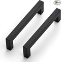 JOY DECOR 30 Pack Cabinet Handles, Black Cabinet Pulls, 5 Inch Kitchen Closet Handles Square Drawer Pulls Stainless Steel Drawer Hardware, 128mm Hole Centers