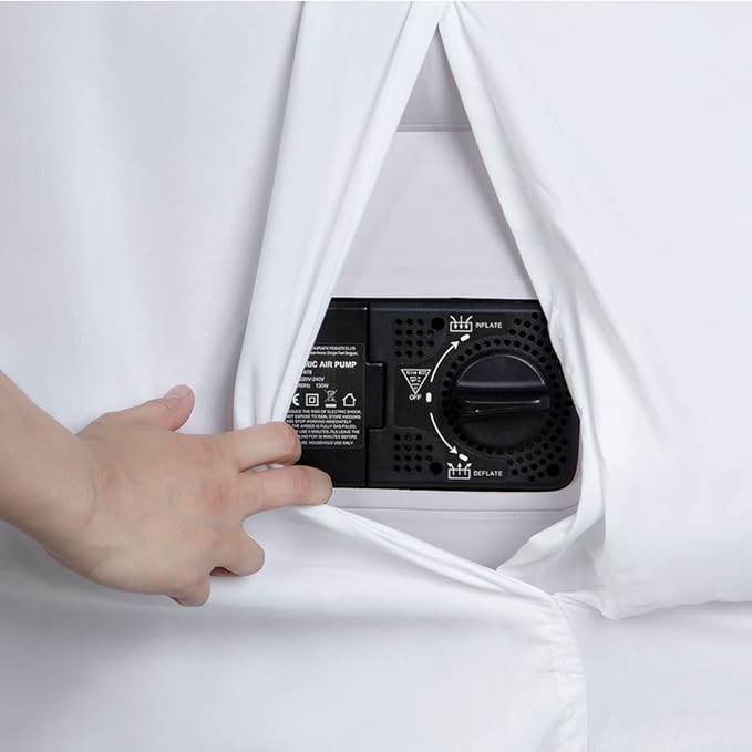 Bedecor Fitted Sheet for Air Mattress Inflate Without Disassembly Convenient & Firm Deep up to 21" White -Twin XL