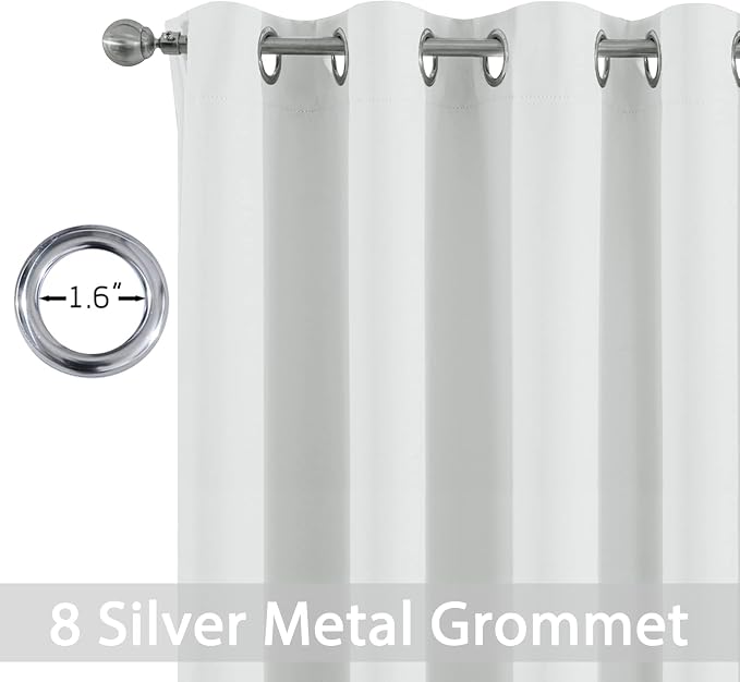 Yakamok Room Darkening Curtains 52x96 inch Greyish White-Living Room | 2 panels - Image 2