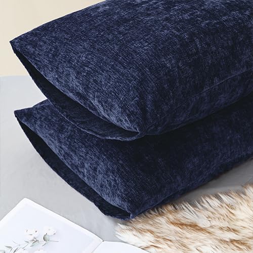 CaliTime Decorative Standard Throw Pillow Covers 26 X 20 Inches Navy Blue | - Image 4