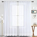 SpaceDresser Basic Rod Pocket Sheer Voile Window Curtain Panels White 1 Pair 2 by SpaceDresser