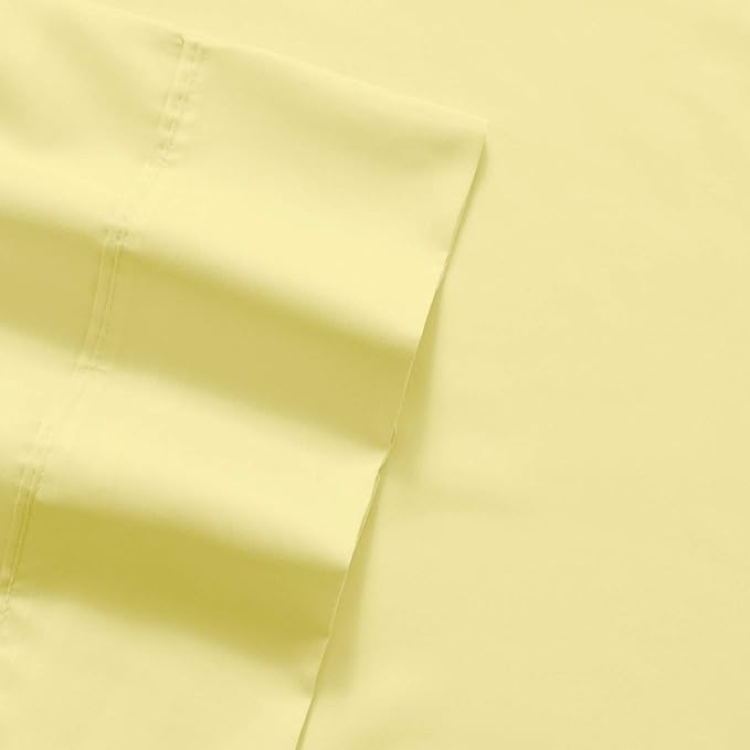 Split King Size Bed Sheets - 6 Piece 1500 Supreme Collection Fine Brushed Microfiber Deep Pocket Split King Sheet Set Bedding - 2 Extra Pillow Cases, Great Value, Split King, Pale Yellow
