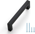 Ravinte 1 Pack Black Cabinet Pulls 4-1/2 Inch Square Cabinet Handles Matte Black Kitchen Hardware for Cabinet Drawer Pulls Come with Screwdriver