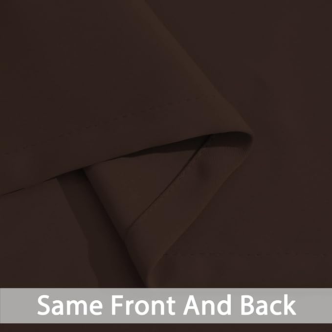 Yakamok Room Darkening Curtains 52x108 inch Chocolate Brown-Living Room | 2 - Image 5