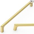 Amerdeco 10 Pack Brushed Gold Cabinet Pulls 6.3 Inch(160MM) Hole Centers Kitchen Cabinet Handles Hardware Kitchen Handles for Cabinets Cupboard Handles Drawer Pulls ZH0041
