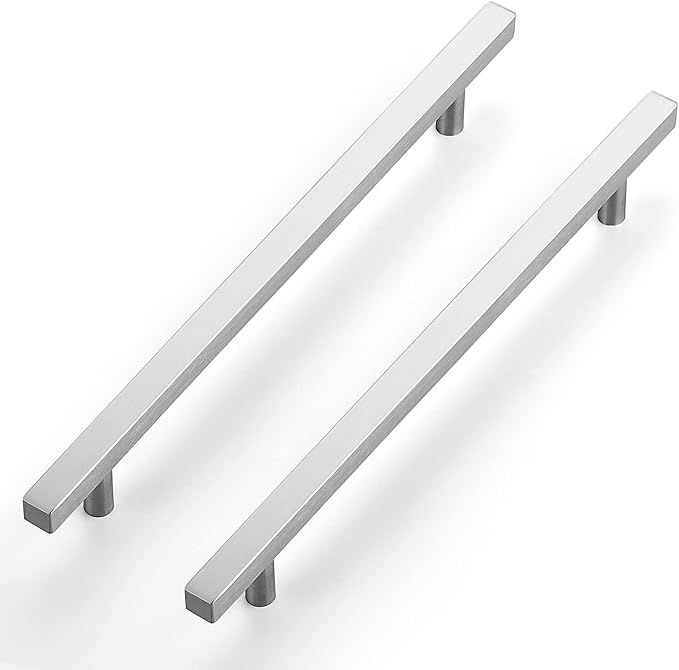 Ravinte Brushed Nickel Cabinet Handles 30 Pack 8-4/5 inch Satin Nickel Square Cabinet Pulls Silver Hardware for Kitchen Cabinets 11-3/10 inch Overall Length Stainless Steel Drawer Pulls