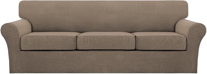Turquoize 4 Piece Sofa Covers for 3 Cushion Couch Sofa Slipcover Soft Couch by Turquoize