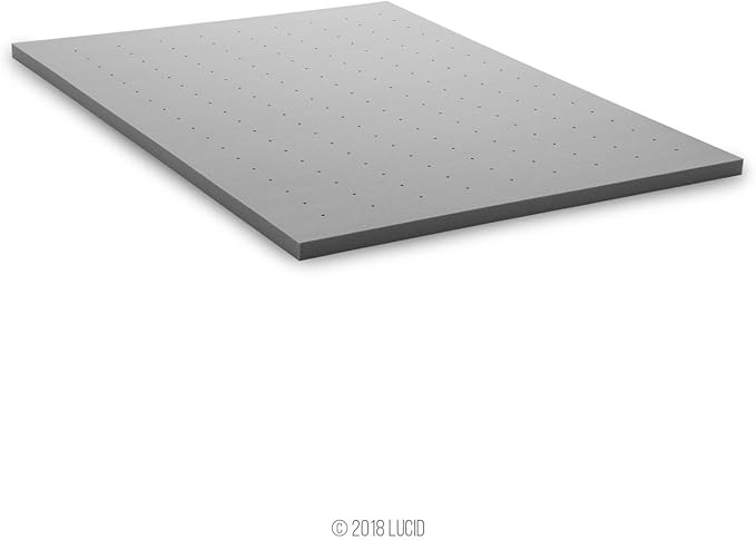 LUCID 2 Inch Bamboo Infused Memory Foam Mattress Topper - California King Size – Cooling Ventilation – Pressure Relieving Bed Topper - Mattress Pad – CertiPur Certified
