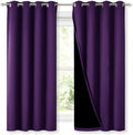 NICETOWN 100% Blackout Curtain Panels, Thermal Insulated Black Liner Curtains by NICETOWN