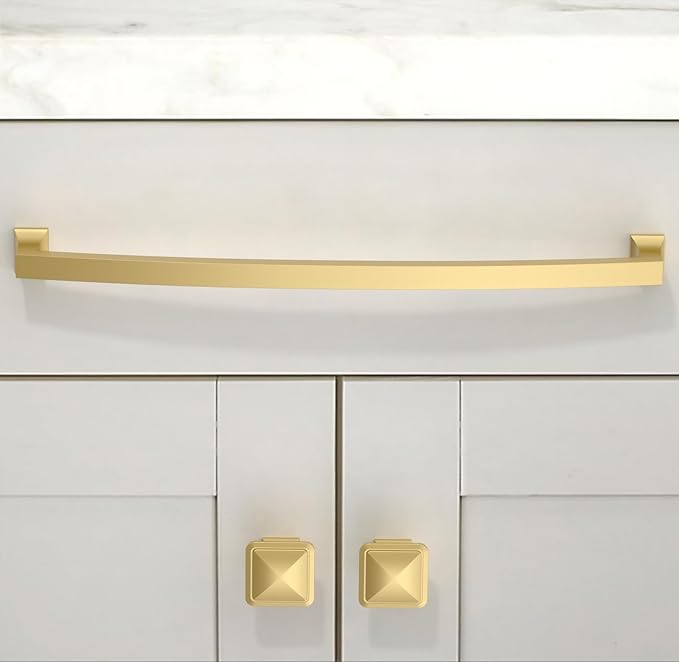 10 Pack Brushed Gold Cabinet Pulls 10 Inch(254mm) Kitchen Cabinet Handles Solid Zinc Alloy Cabinet Hardware Drawer Pulls