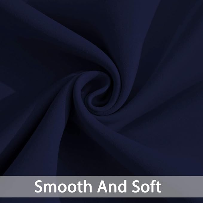 Yakamok Navy Blue Room Darkening Curtains 84 inch Sliding Door Drapes | 1 - Image 5