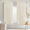 MIULEE Birch Back Tab Blackout Curtains 52x63 Inches Long 2 Panels Set | Rod by MIULEE