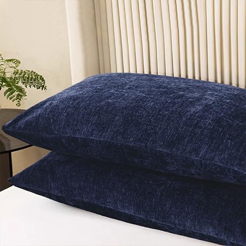 CaliTime Decorative Standard Throw Pillow Covers 26 X 20 Inches Navy Blue | - Image 3