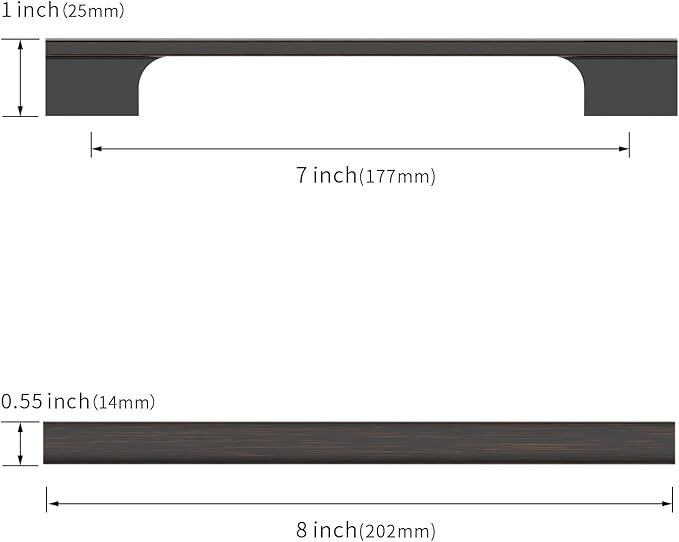 Asidrama 10 Pack 7 Inch(177mm) Oil Rubbed Bronze Kitchen Cabinet Handles, Cabinet Pulls Kitchen Cabinet Hardware for Cupboard Drawer Pulls