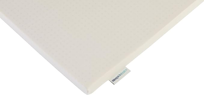Pure Green Natural Latex Mattress Topper w/Jersey Cover - Firm - 3 Inch - Twin Size (GOTS Certified Organic)
