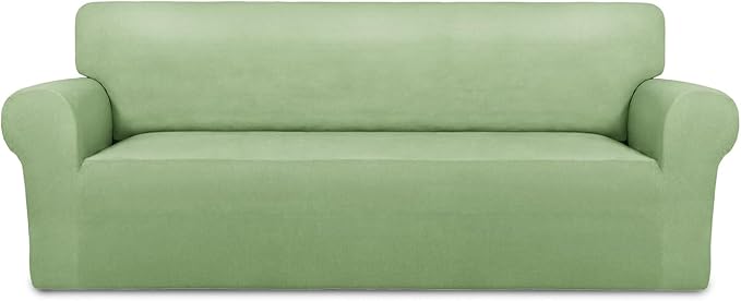 PureFit Stretch Oversized Couch Covers Fleece Sofa Slipcovers Sage Green | by PureFit