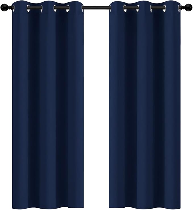 Yakamok Room Darkening Curtains 42x72 inch Length Navy Blue-Living Room | 2 by Yakamok