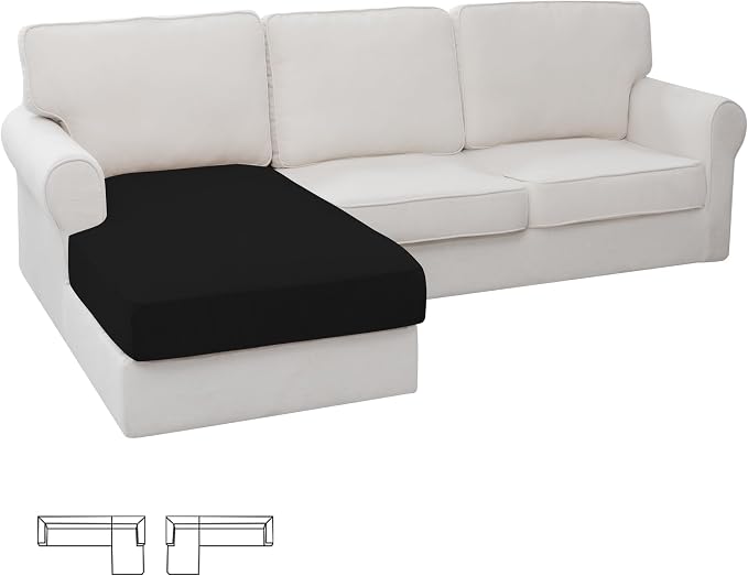 Easy-Going Stretch 1 Piece Chaise Lounge Cushion Slipcover | Sectional Couch by Easy-Going