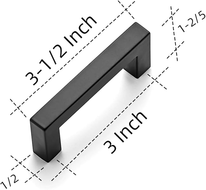 Ravinte 14 Pack 3 Inch Cabinet Handles Kitchen Square Matte Black Cabinet Pulls Black Drawer Pulls Cabinet Hardware Kitchen Handles