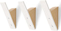 Homeforia Beech Wood Coat Hooks, High End Beech Wood & White Metal Wall Mounted Clothing Hooks, Mid-Century Modern Coat Hooks, Heavy Duty Wooden Hooks for Hanging Coats, Hats, Towels & More, Set of 3