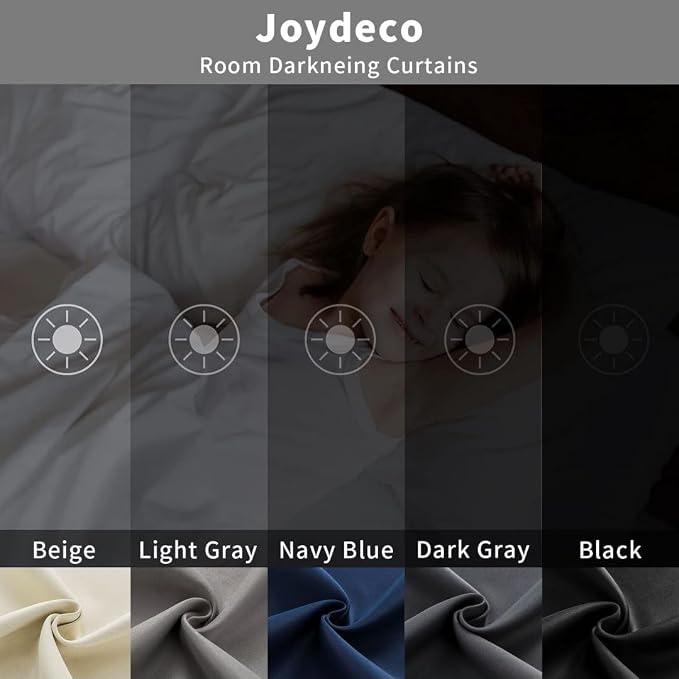 Joydeco Blackout Curtains 108 Inches Long, Thermal Insulated Black Out Curtains - Image 6