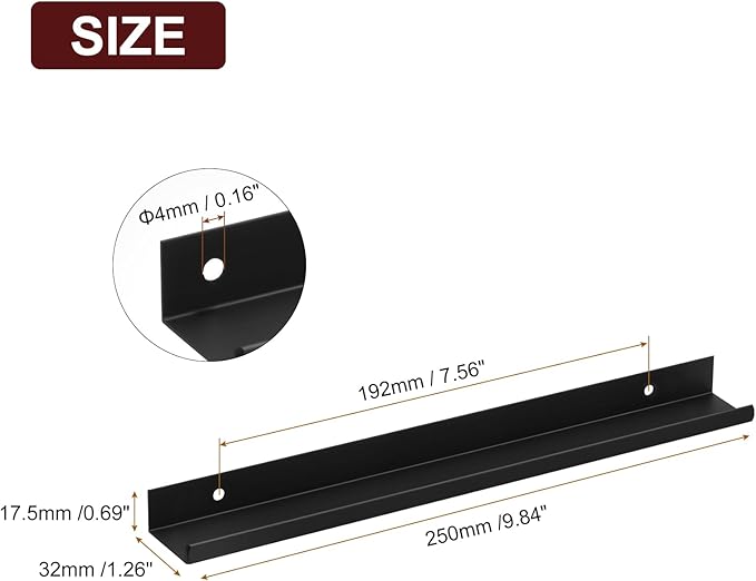 uxcell Cabinet Finger Edge Pull, 5pcs 250mm / 9.84" Aluminum Alloy Back Mount Hidden Cabinet Pulls Concealed Handle for Home Kitchen Drawer Cabinet, Black