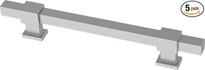 Franklin Brass Adjusta-Pull (5-Pack) Adjustable Drawer Pulls | Fits 1-3/8 to 6-5/16 Inch Hole Centers | Satin Nickel Cabinet Handles| Square Bar P44368-SNM-B