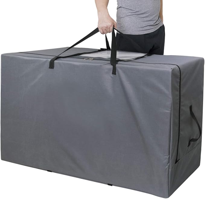 Cuddly Nest Folding Mattress Storage Bag - Heavy Duty Carry Case for Tri-Fold Guest Bed (Fits 6" Queen Mattress,Grey)