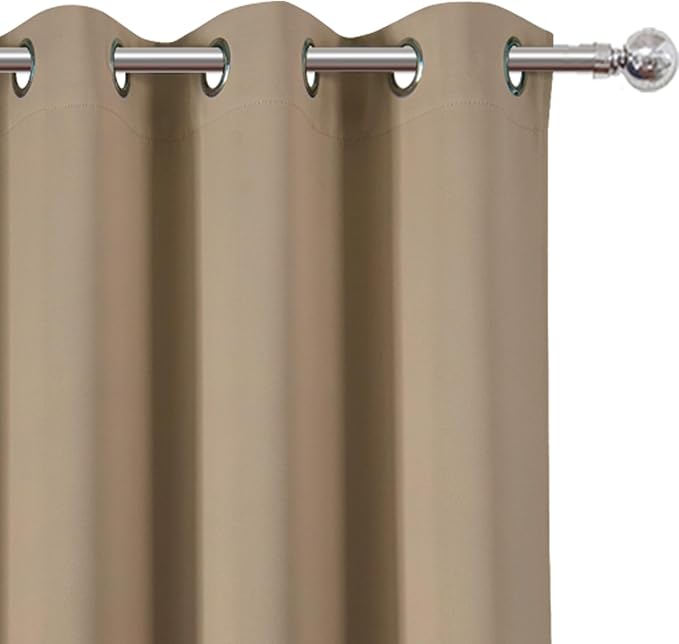 Natural Thermal Blackout Curtains/38 x 63 Inch/Set of 2 Panels Room Darkening - Image 5