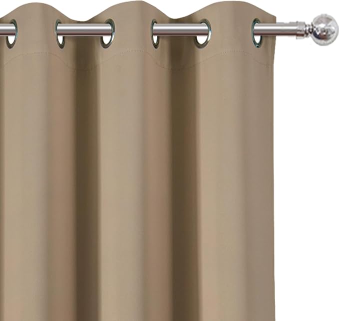 Natural Blackout Curtains 42 x 54 Inch Length Set of 2 Panels Grommet Bedroom - Image 7
