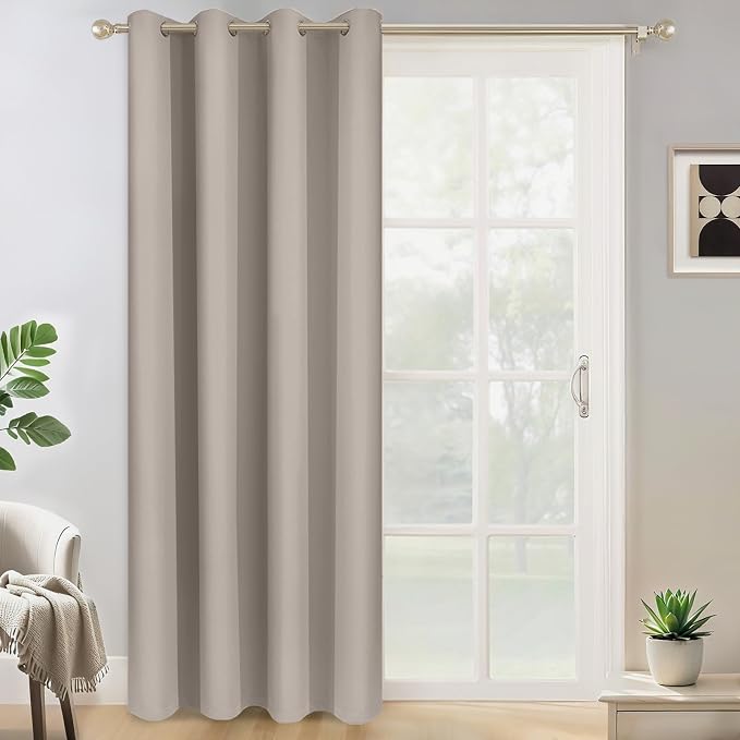 Yakamok Natural Room Darkening Curtains 84 inch Sliding Door Drapes | 1 by Yakamok