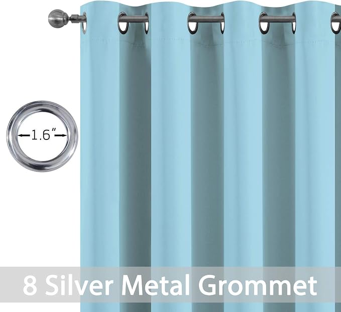 Yakamok Room Darkening Curtains 52x72 inch Length Sky Blue-Living Room | 2 - Image 4