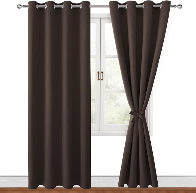 Blackout Curtains for Bedroom, 52 x 96 Inches Long, 2 Panels | Thermal by Hiasan