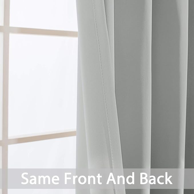 Yakamok Room Darkening Curtains 52x108 inch Length Light Grey-Living Room | 2 - Image 5