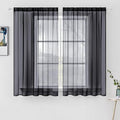 MIULEE 2 Panels Sheer Curtains for Living Room 54 X 45 Inches Black | Window by MIULEE