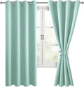 Blackout Curtains for Bedroom, 52 x 63 Inches Length, Aqua | Thermal Insulated by Hiasan
