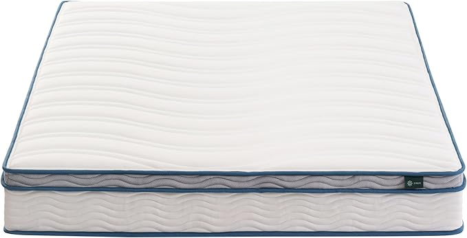 ZINUS 8 Inch Spring Sensation Hybrid Mattress [New Version], Queen, Fiberglass Free, Medium Firmness, Durable Support, Certified Safe Foams & Fabric, Mattress in A Box