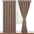 Blackout Curtains for Bedroom, Cappuccino, 70 x 84 Inches, 2 Panels | Thermal by Hiasan