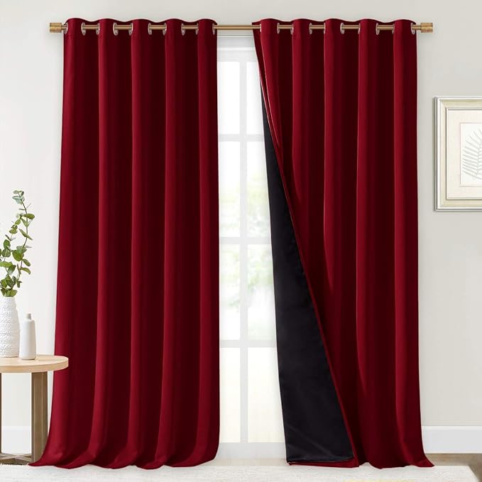 NICETOWN Cold Blocking 100% Blackout Curtains, Durable and Soft Black Lined - Image 2