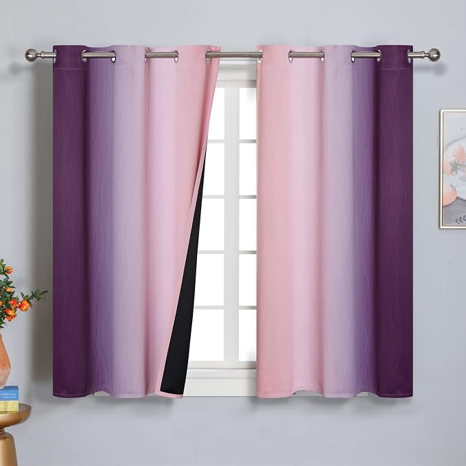 Pink and Purple Ombre Blackout Curtains by ESTELARTEXTILER