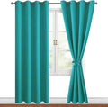 Blackout Curtains for Bedroom, Peacock Teal, 52 x 84 Inch, 2 Panels | Thermal by Hiasan