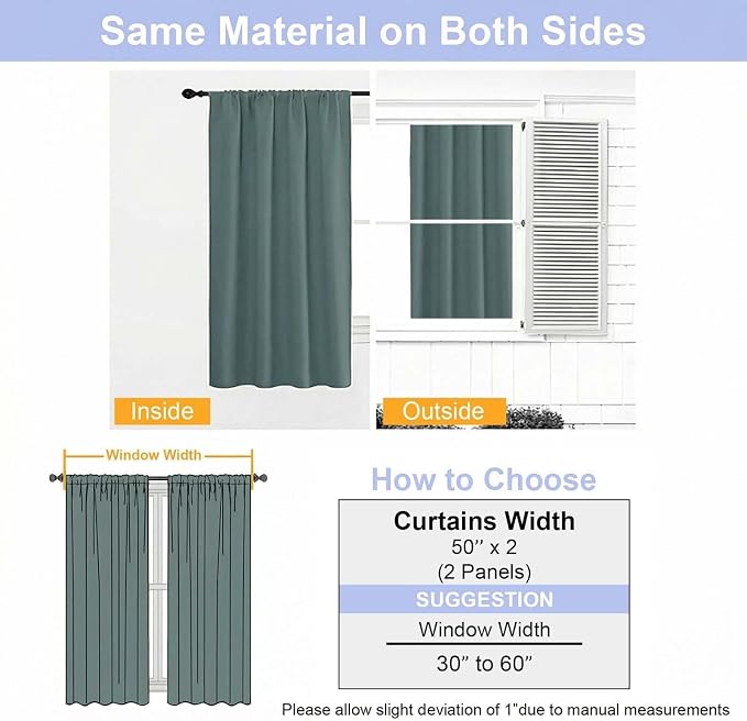 Simplebrand Dark Green Blackout Curtains - Image 9
