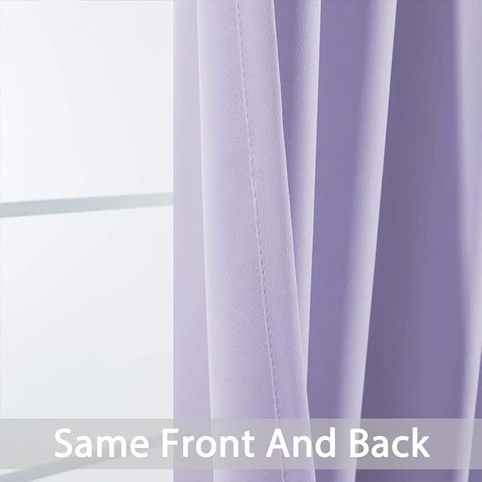 Yakamok Room Darkening Curtains 52x90 inch Length Lilac-Living Room | 2 panels - Image 4