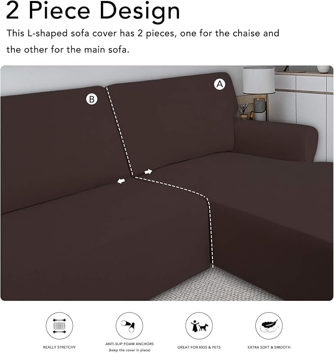 PureFit Super Stretch Sectional Couch Covers - Image 5