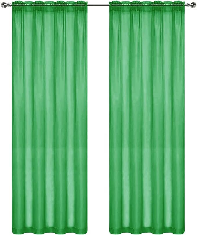 SpaceDresser Sheer Voile Window Treatment Rod Pocket Curtain Panels - Image 4