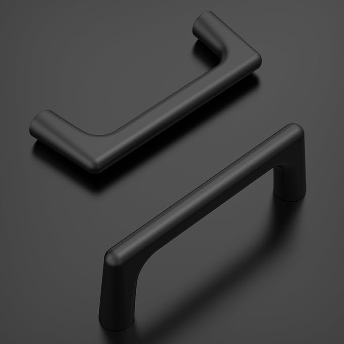 Amerdeco 10 Pack Matte Black Cabinet Pulls 3 Inch(76MM) Hole Centers Kitchen Cabinet Handles Hardware Kitchen Handles for Cabinets Cupboard Handles Drawer Pulls ZH0041